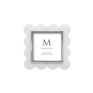 Mariposa White Acrylic Mod Scallop Square 4x4 Frame