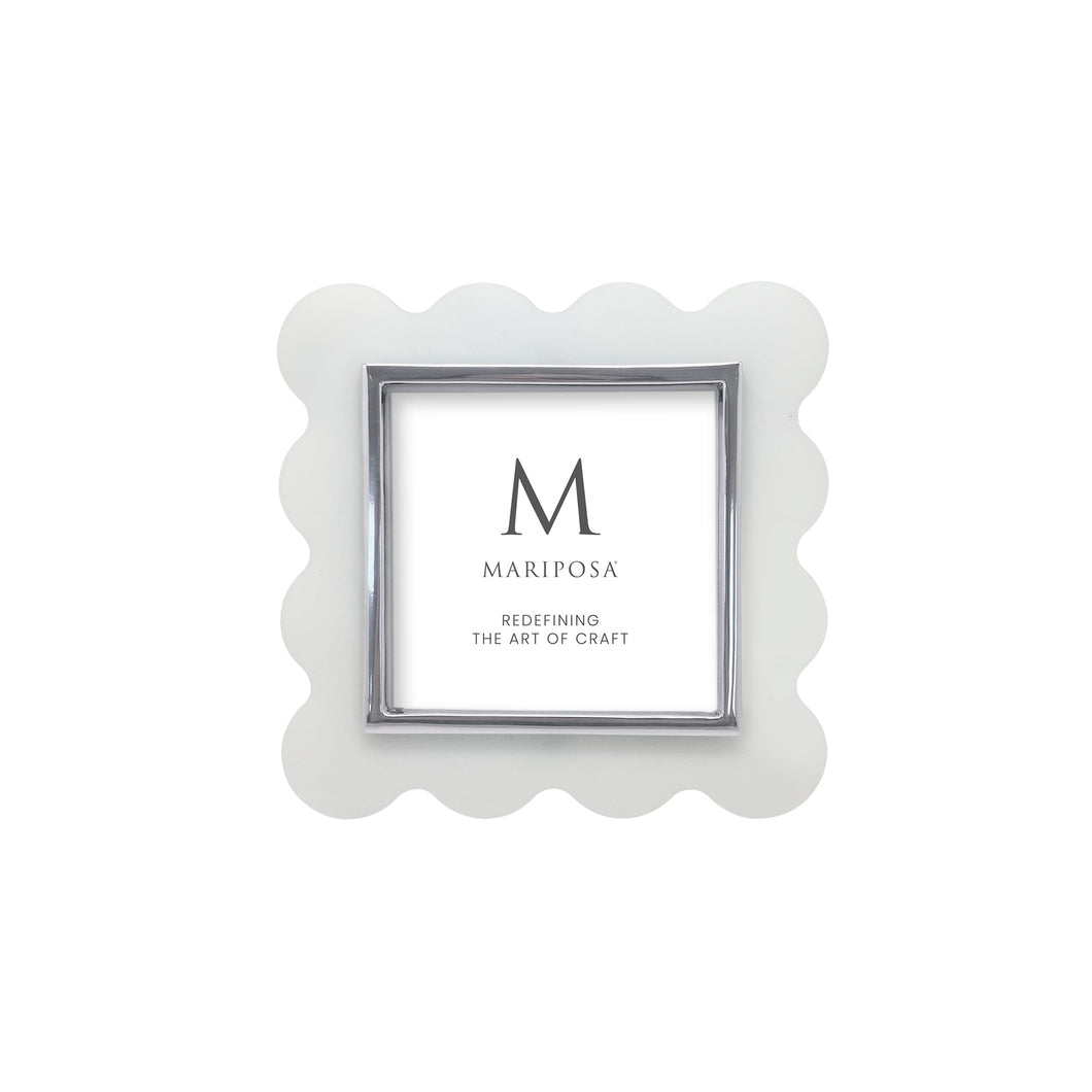 Mariposa White Acrylic Mod Scallop Square 4x4 Frame