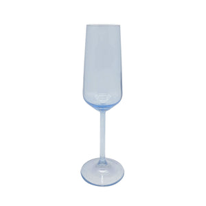 Mariposa Fine Line Light Blue with White Rim Champagne Flute Glass Set of 4