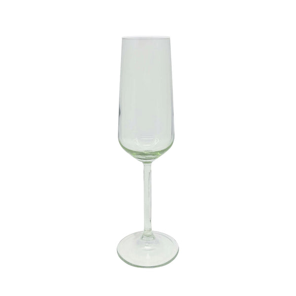 Load image into Gallery viewer, Mariposa Fine Line Light Green with White Rim Champagne Flute Glass Set of 4
