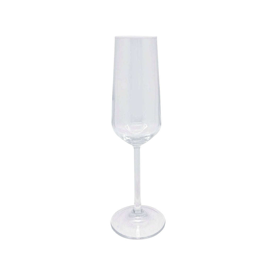 Mariposa Fine Line Clear With White Rim Champagne Flute Glass Set of 4
