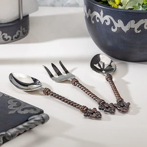 GG Collection Fleur De Lis Flatware, 3 Piece Hostess Set