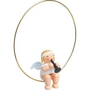 Wendt & Kuhn Christmas Tree Angel in Ring, with Clarinet Figurine