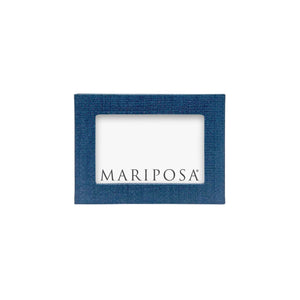 Mariposa Indigo Faux Grasscloth 4x6 Frame
