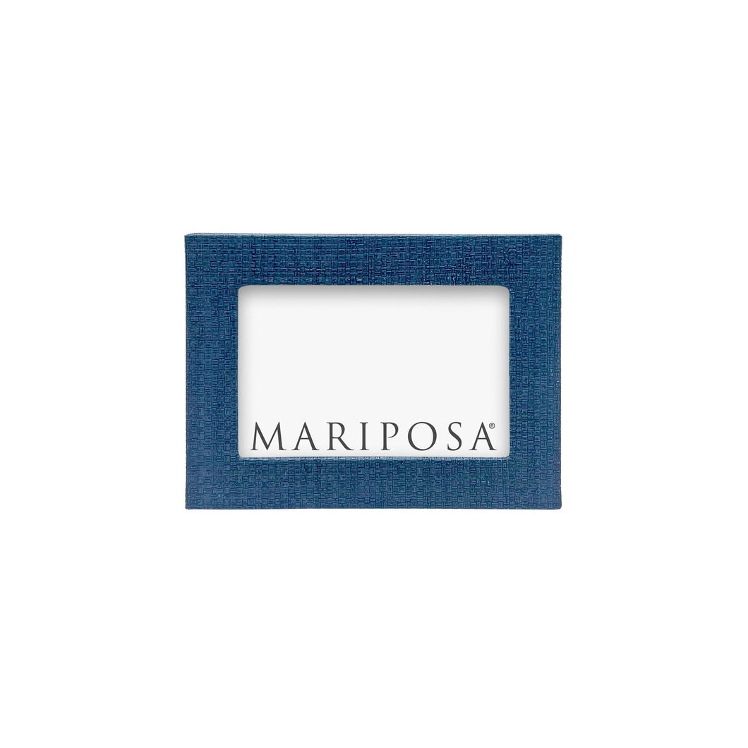 Mariposa Indigo Faux Grasscloth 4x6 Frame