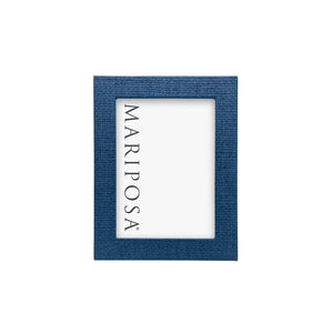 Mariposa Indigo Faux Grasscloth 5x7 Frame