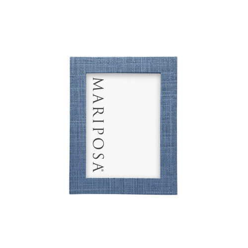 Mariposa Heather Blue Faux Grasscloth 5x7 Frame