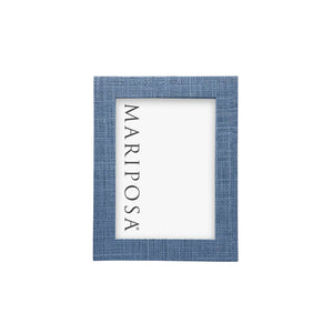 Mariposa Heather Blue Faux Grasscloth 5x7 Frame