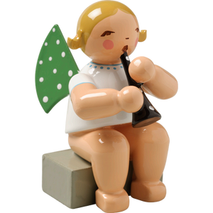 Wendt & Kuhn Angel with Clarinet, Sitting Figurine