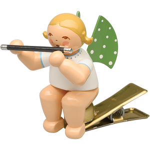 Wendt & Kuhn Angel with Transverse Flute, on Clip Figurine