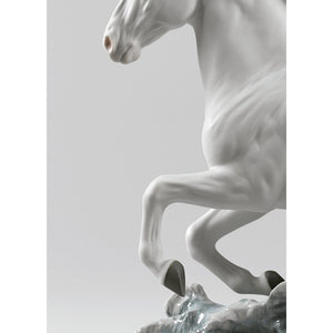 Lladro Riding her horse on the seashore Horse & Woman Figurine