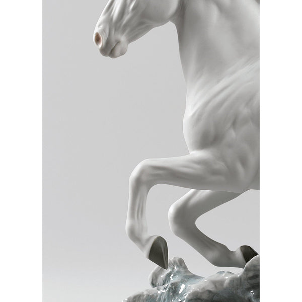 Load image into Gallery viewer, Lladro Riding her horse on the seashore Horse &amp; Woman Figurine
