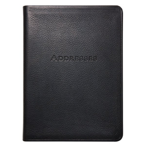 Graphic Image 7" Desk Leather Address Book - Black