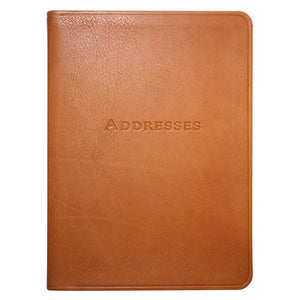 Graphic Image 7" Desk Leather Address Book - British Tan
