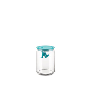 Alessi Gianni a little man holding on tight Kitchen Box Light Blue / Cl 200 || 2 Qt 3 ¾ Oz
