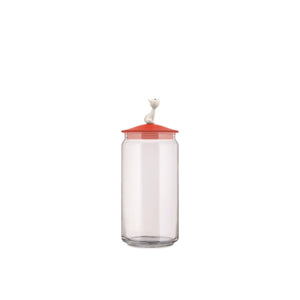 Alessi Mio Jar For Cat Food Red Orange