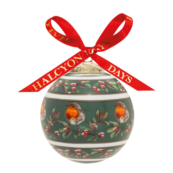 Load image into Gallery viewer, Halcyon Days Woodland Wildlife - Robin - 3&quot; - Bauble Christmas Ornament
