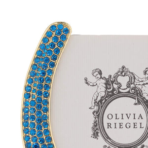 Olivia Riegel Horseshoe Frame with Capri Blue Stones, Gold