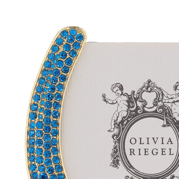 Load image into Gallery viewer, Olivia Riegel Horseshoe Frame with Capri Blue Stones, Gold
