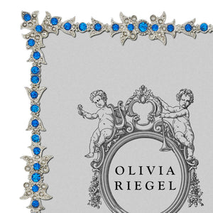 Olivia Riegel Silver Luxembourg 5" x 7" Frame with Capri Blue Stones