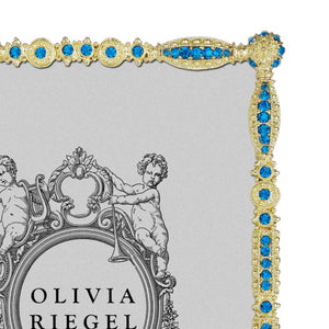 Olivia Riegel Gold Asbury 5" x 7" Frame with Capri Blue Stones