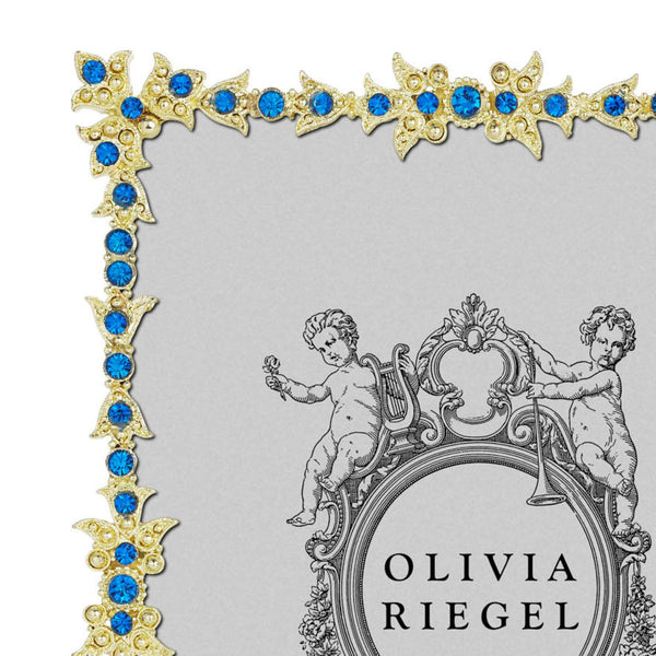 Load image into Gallery viewer, Olivia Riegel Gold Luxembourg 5&quot; x 7&quot; Frame with Capri Blue Stones
