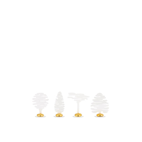 Alessi Barkplace Tree Place Marker White, Set of 4