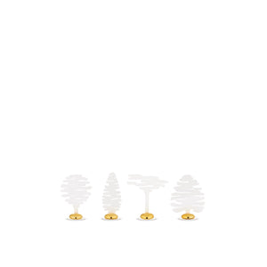 Alessi Barkplace Tree Place Marker White, Set of 4