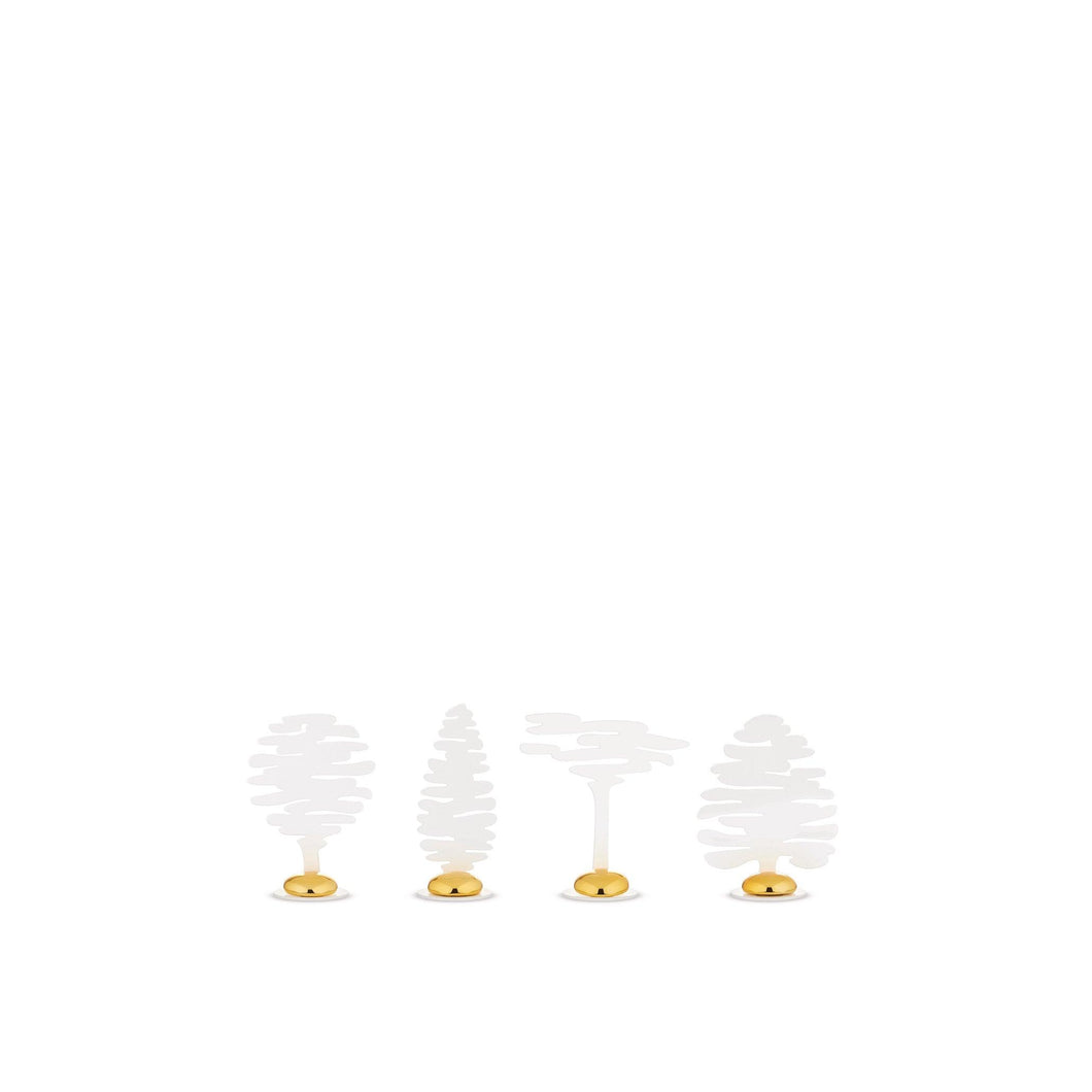 Alessi Barkplace Tree Place Marker White, Set of 4
