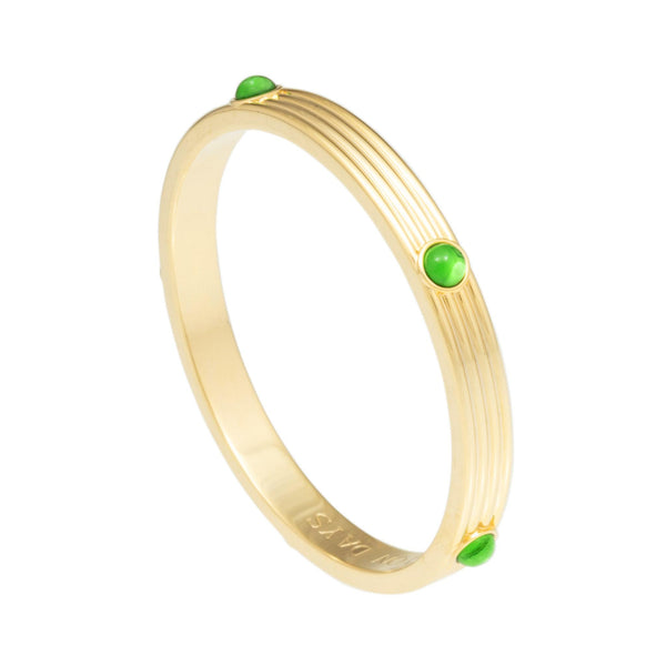Load image into Gallery viewer, Halcyon Days Ribbed Cabochon Emerald Bangle
