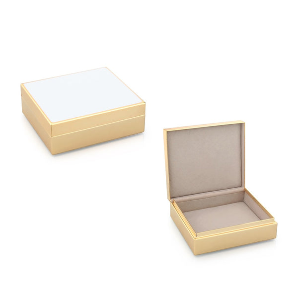 Load image into Gallery viewer, Addison Ross White Enamel &amp; Gold Box
