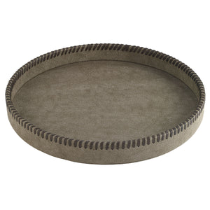 Bodrum Linens Whipstitch Bronze Round Tray