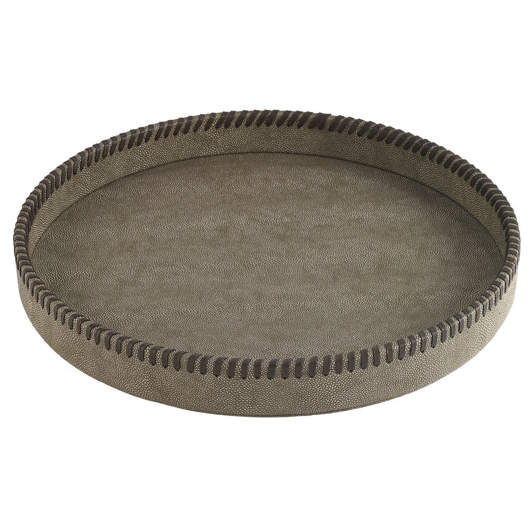 Bodrum Linens Whipstitch Bronze Round Tray