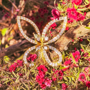 Olivia Riegel Gold Papillon Figurine with Crystals