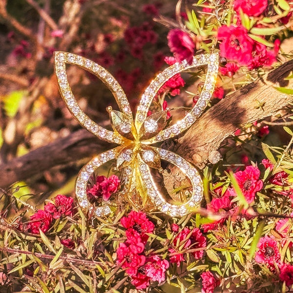 Load image into Gallery viewer, Olivia Riegel Gold Papillon Figurine with Crystals
