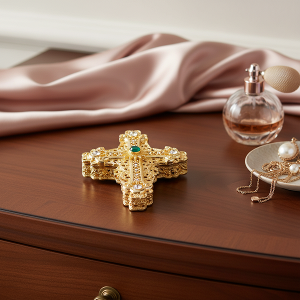 Load image into Gallery viewer, Olivia Riegel Gold Cross Box
