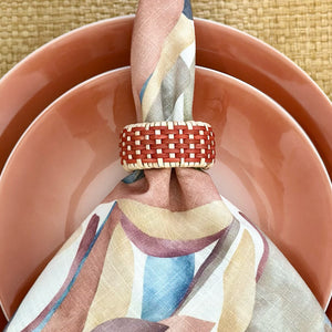 Bodrum Linens Cane Napkin Ring - Napkin Rings - Set of 4