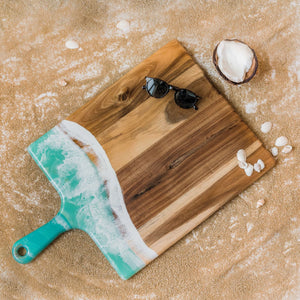 Lynn & Liana 15x24 XL Acacia Cheeseboard Caribbean Blue