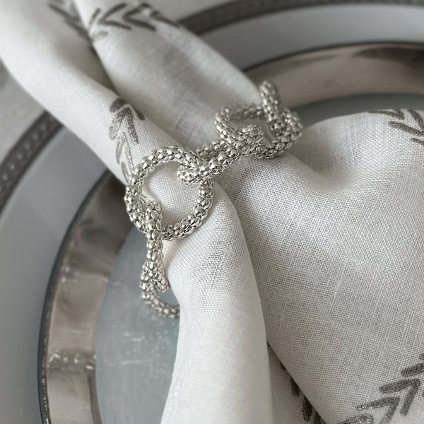 Load image into Gallery viewer, Bodrum Linens Chains Silver - Napkin Rings - Set of 4
