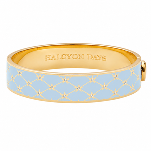 Halcyon Days Star Sparkle Trellis Hinged Bangle in Forget-Me-Not Blue & Gold