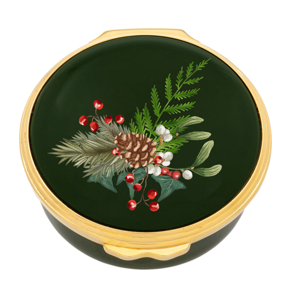 Load image into Gallery viewer, Halcyon Days Woodland Wildlife - Christmas Foliage - Enamel Box
