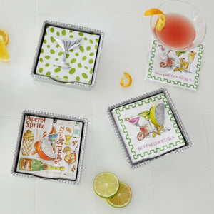 Mariposa Orange Slice (1777) Beaded Napkin Box Set
