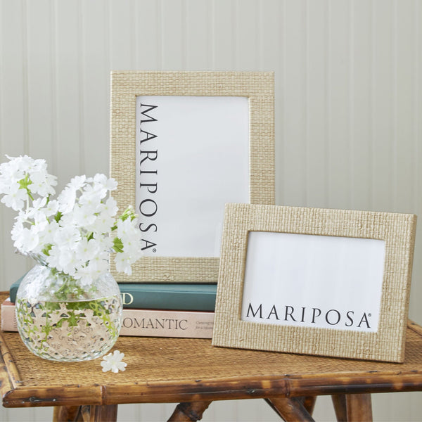 Load image into Gallery viewer, Mariposa Coconut Grove Faux Grasscloth 5x7 Frame
