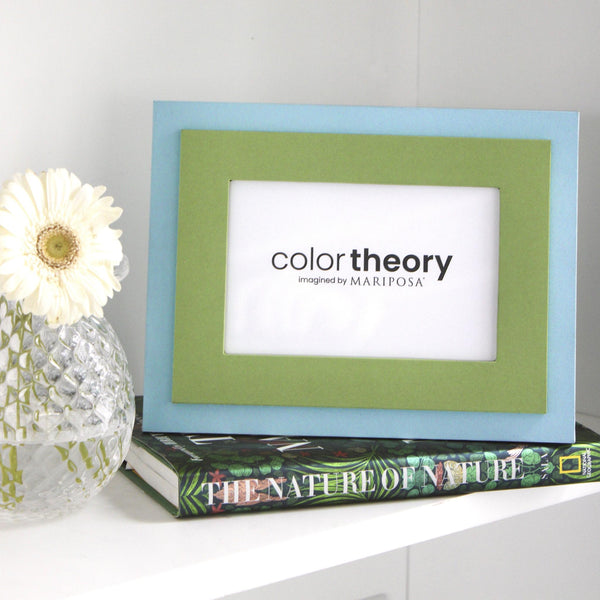 Load image into Gallery viewer, Mariposa Tiered Meadow Green and Sky Blue 4x6 Frame
