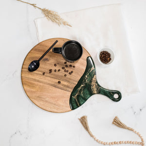 Lynn & Liana 12" Acacia Cheese Paddle Jade