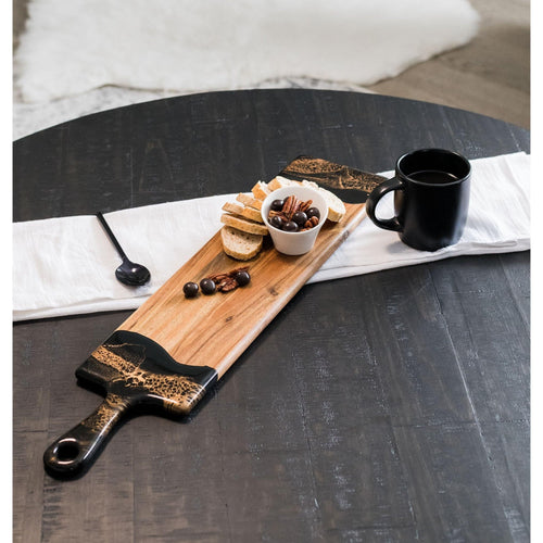 Lynn & Liana 5x24 Baguette Acacia Cheeseboard Black Ember