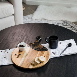 Lynn & Liana 12" Acacia Cheese Paddle Black Ember