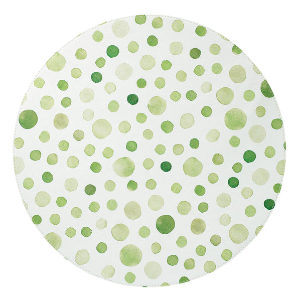 Load image into Gallery viewer, Bodrum Linens Dots 15" Round Mat - Easy Care Placemats - Set of 4
