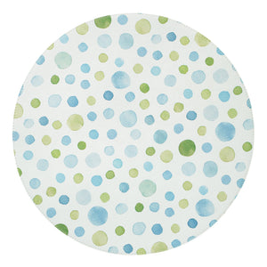 Bodrum Linens Dots 15" Round Mat - Easy Care Placemats - Set of 4