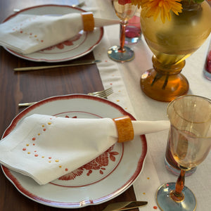 Bodrum Linens Dots Napkin - Linen Napkins - Set of 4